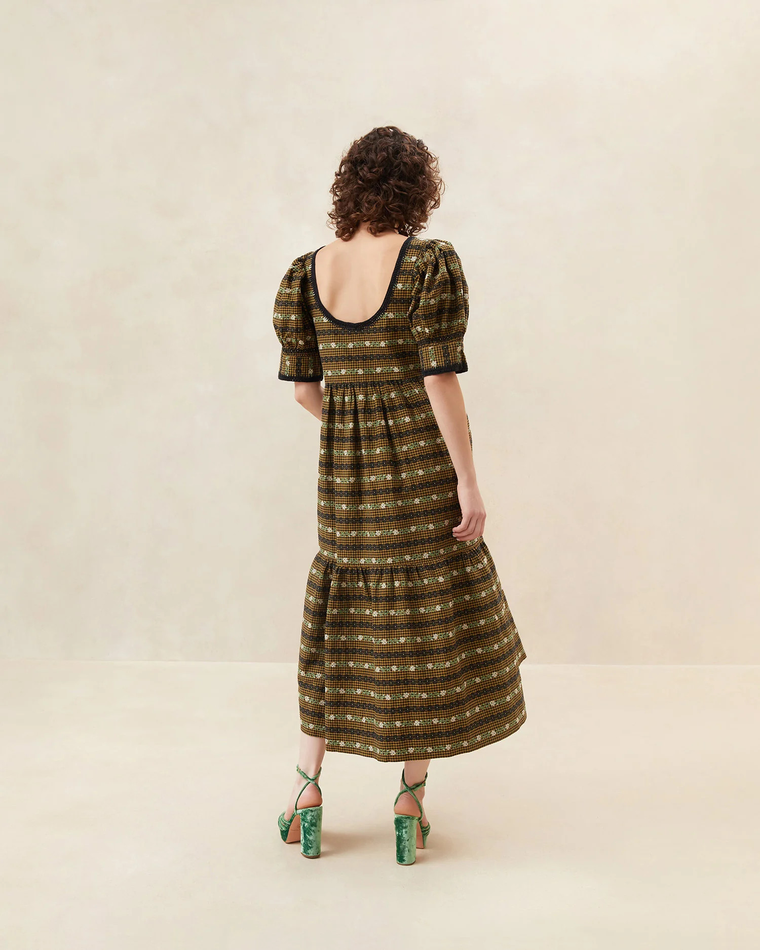 Gillian Brown Floral Puff-Sleeve Dress | Loeffler Randall