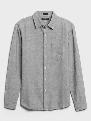 Slim-Fit Linen-Blend Shirt | Banana Republic Factory