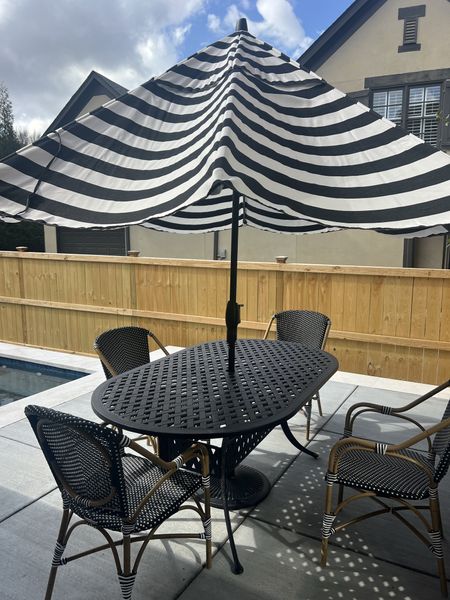 Looking forward to sunny days!
Today may be a tease of warm weather, but I will take all o can!
I love spending time outside under this large umbrella working on our podcast or having dinner. 
These chairs are super comfortable and give the feeling that I’m at a French bistro, even if I’m enjoying something I prepared in my air fryer.


#LTKfamily #LTKhome #LTKSeasonal