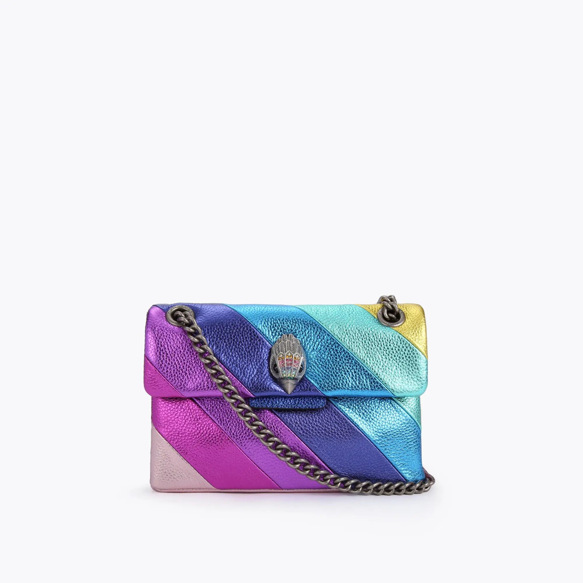 MINI KENSINGTON S BAG Multi Rainbow Stripe Leather Mini Bag by KURT GEIGER LONDON | Kurt Geiger US