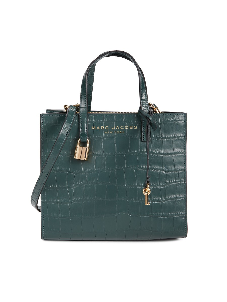 Marc Jacobs Women's Mini Grind Croc Embossed Leather Top Handle Bag - Kombu Green | Saks Fifth Avenue OFF 5TH