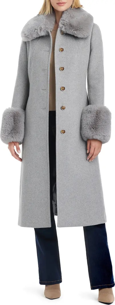 Vince Camuto Wool Blend Coat with Removable Faux Fur Collar and Cuffs | Nordstrom | Nordstrom