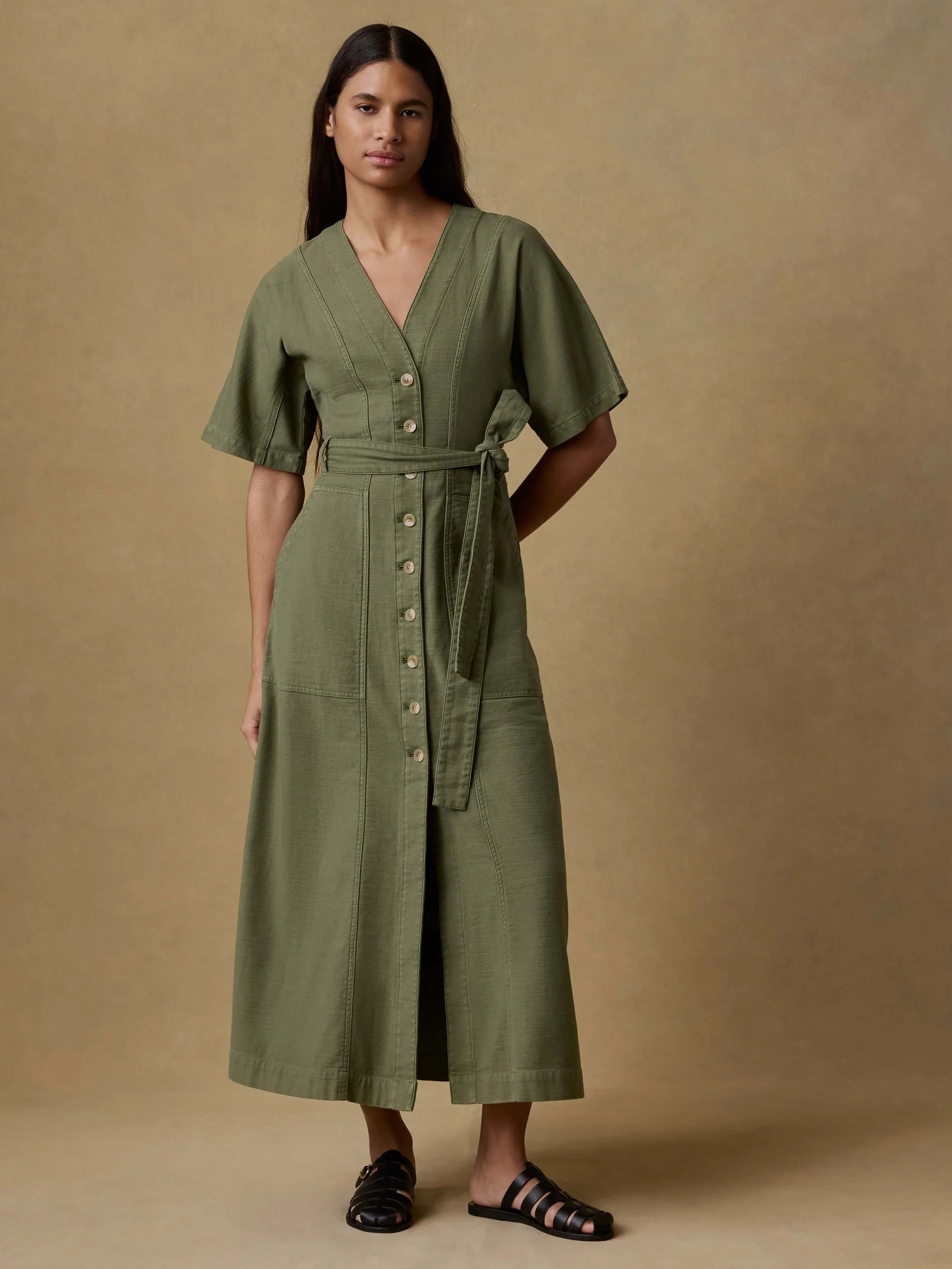 Soft Stretch Camille Dress - Moss | Faherty