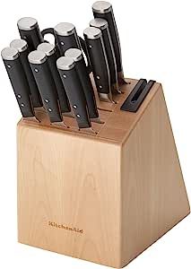 KitchenAid Gourmet 14 Piece Forged Triple Rivet Knife Block Set with Built in Knife Sharpener, Hi... | Amazon (US)
