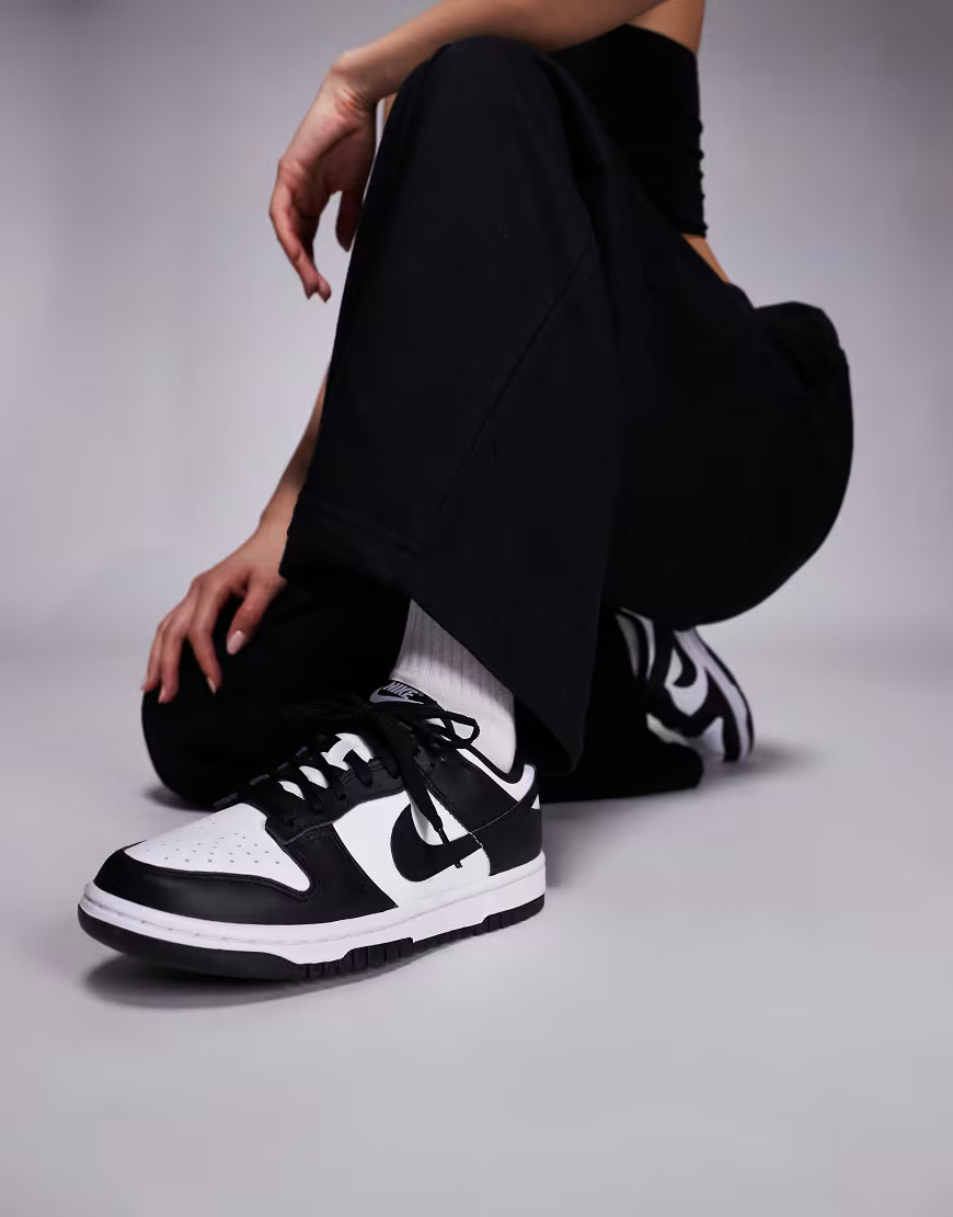 Nike Dunk Low panda sneakers in black and white | ASOS (Global)