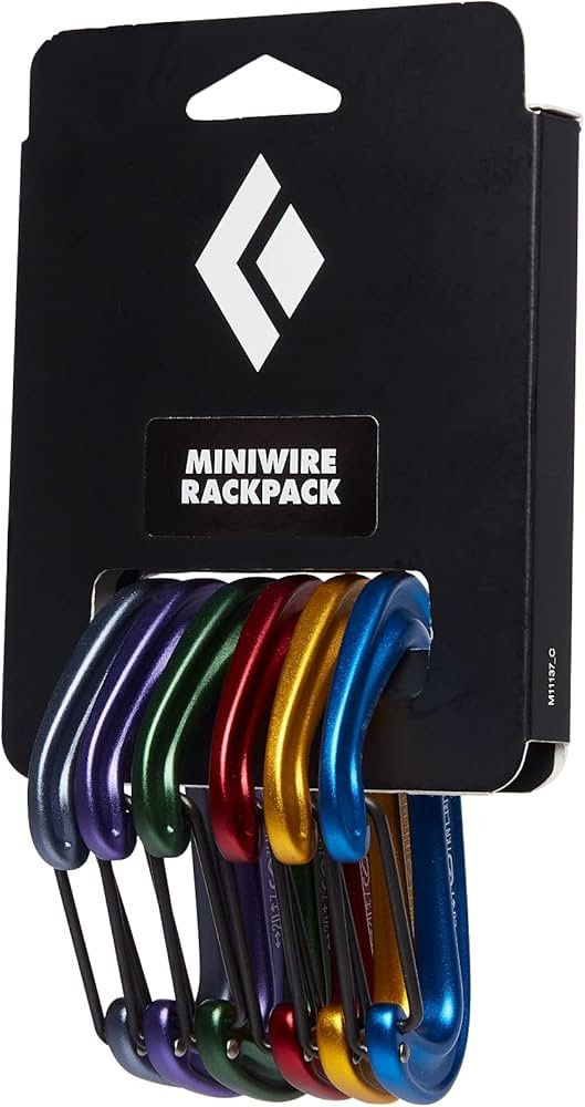 Black Diamond Miniwire Rackpack 6-Pack Set of Rock Climbing Wiregate Carabiners for Mountaineerin... | Amazon (US)