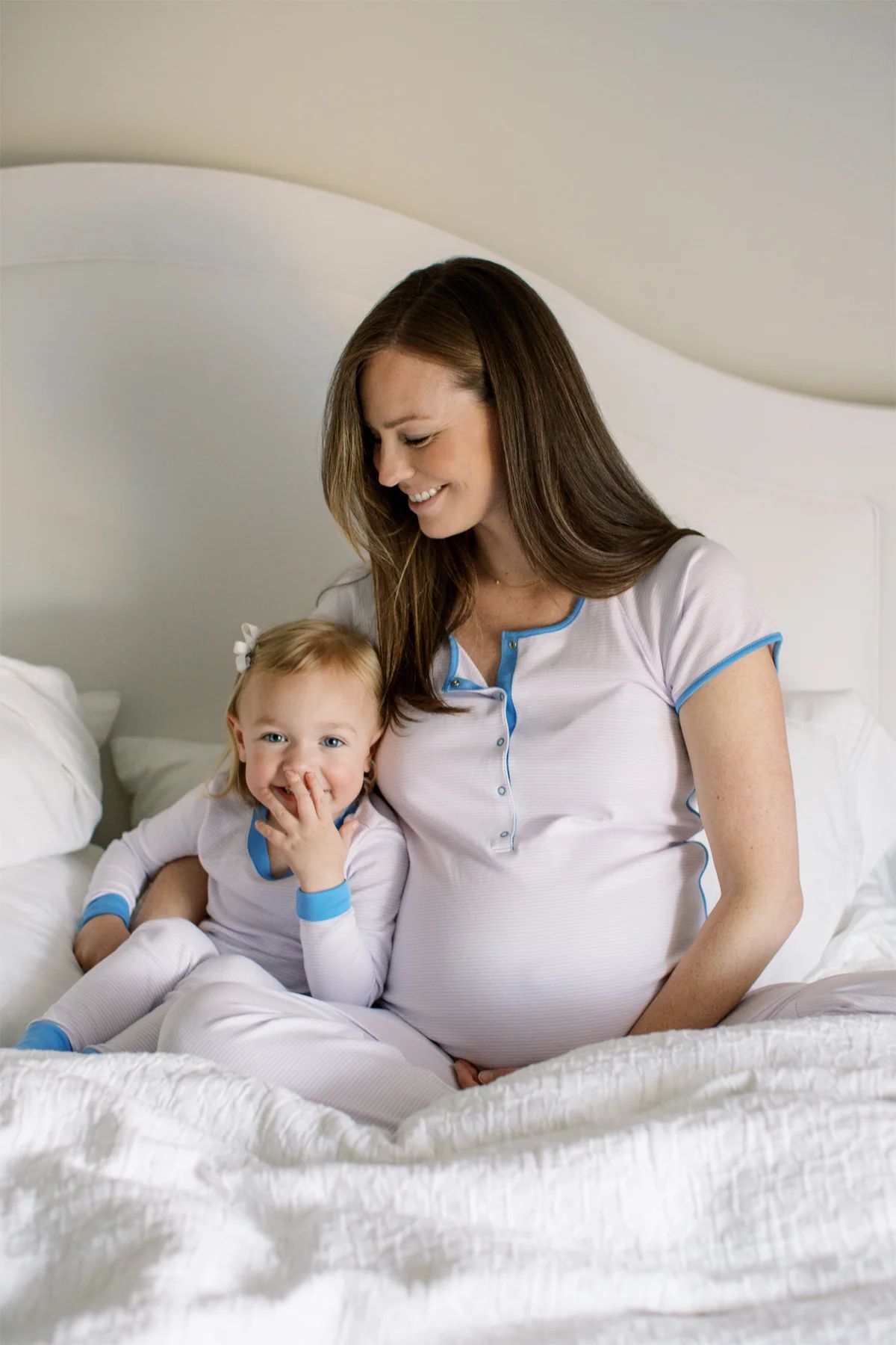 Pima Maternity Short-Long Set in Lavender Fields | LAKE Pajamas