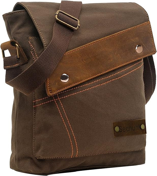 Sechunk Canvas Shoulder Bags Crossbody Bags Messenger Bags Purse Daypack for Men Women | Amazon (US)