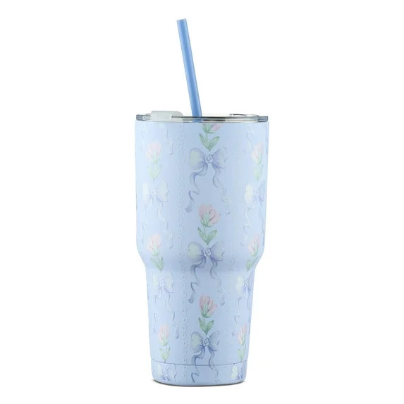 Stainless Steel Tumbler, Blue Bow, 32 fl oz, Valentine's Day by Way To Celebrate | Walmart (US)