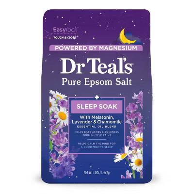 Dr Teal's Epsom Salt Magnesium Soak - Sleep Blend with Melatonin, Lavender & Chamomile - 3lbs | Target