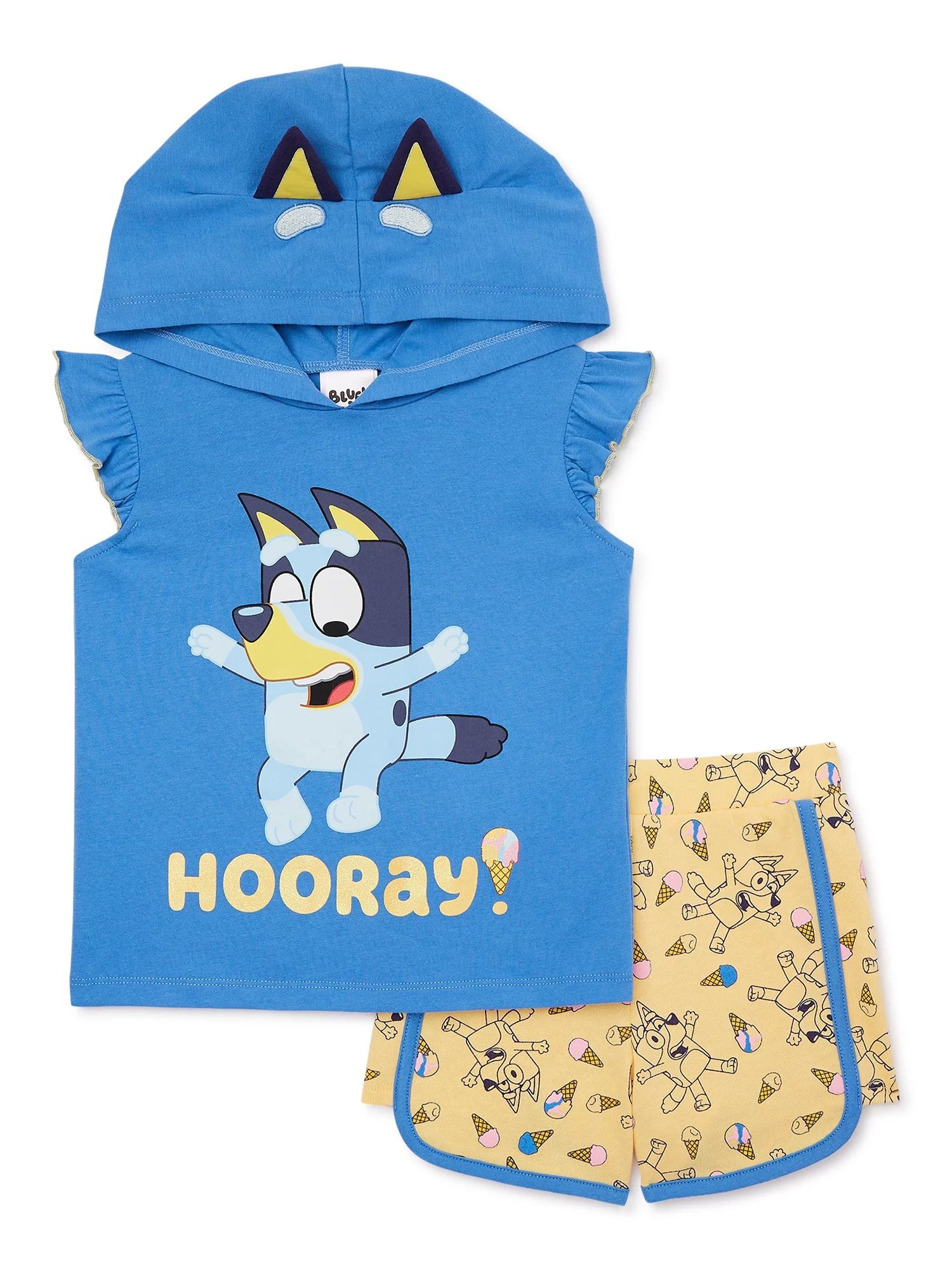 Bluey Toddler Girl Cosplay Graphic Hoodie and Shorts Set, 2-Piece, Sizes 2T-5T | Walmart (US)