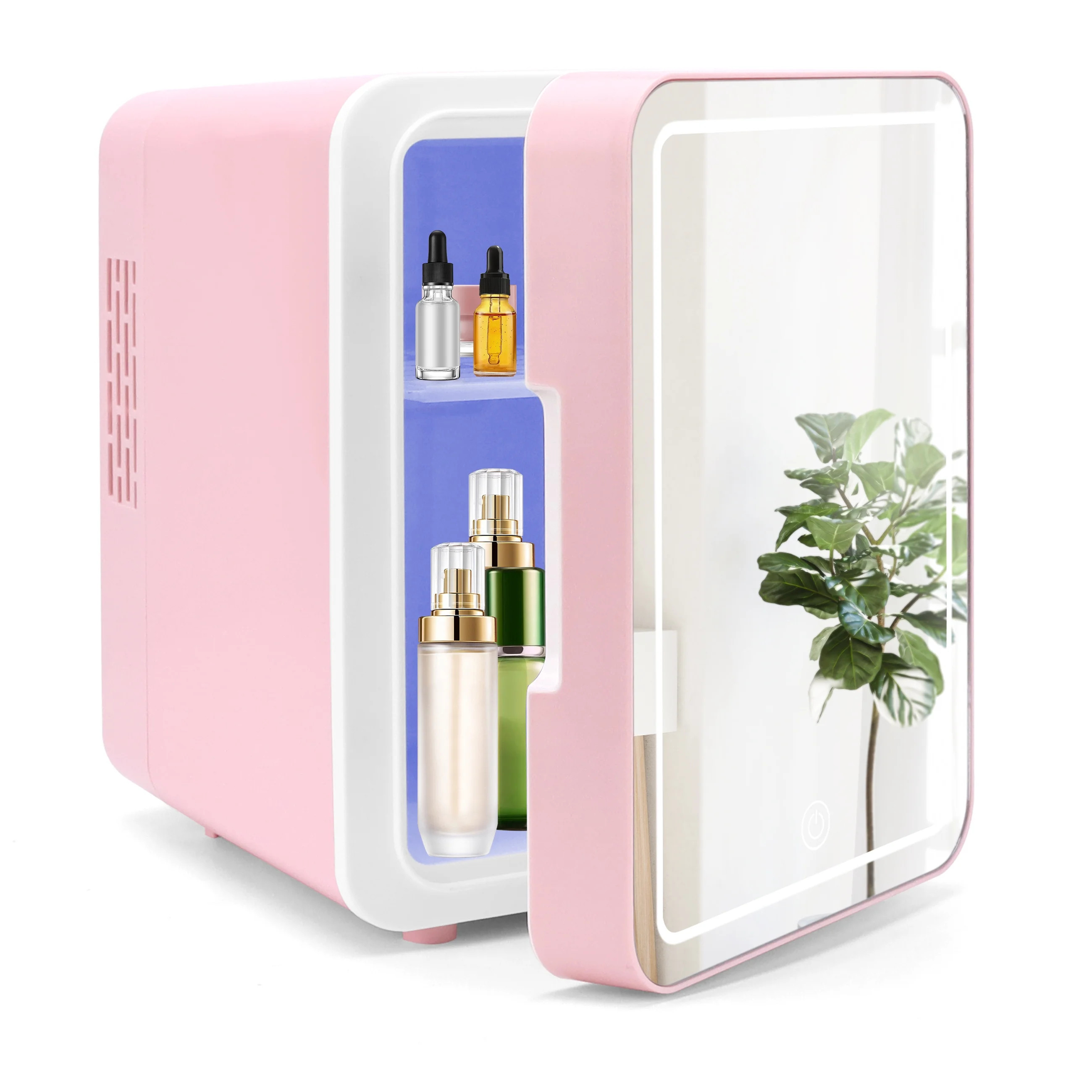 NISHCON Mini Refrigerator with LED Light and Mirror Door, Beauty Makeup Skincare Refrigerator, 4L... | Walmart (US)