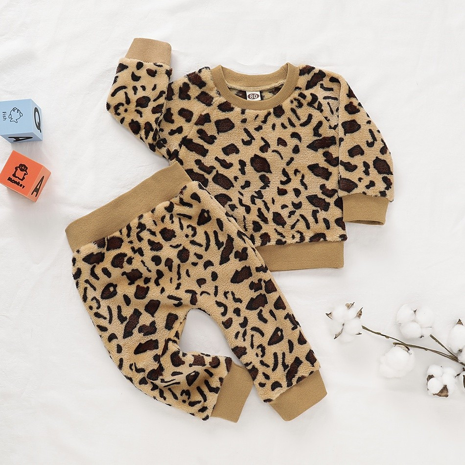 Baby Stylish Leopard Print Top and Pants Set | PatPat