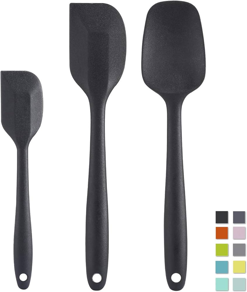 Cooptop Silicone Spatula Set - Rubber Spatula - 600°F Heat Resistant Baking Spoon & Spatulas(Bla... | Amazon (US)