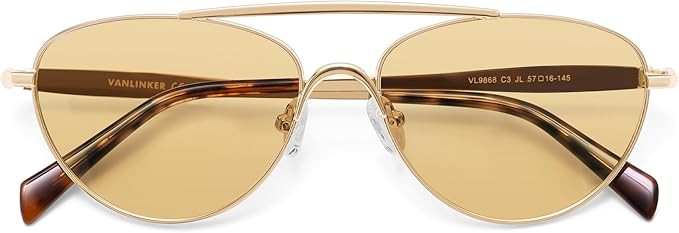 VANLINKER Polarized Trendy Aviator Metal Cat Eye Sunglasses for Women Men Retro Vintage Shades VL... | Amazon (US)