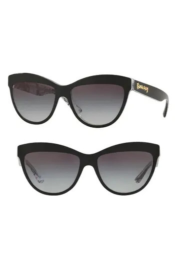 Women's Burberry Acoustic 56Mm Cat Eye Sunglasses - Top Black Gradient | Nordstrom