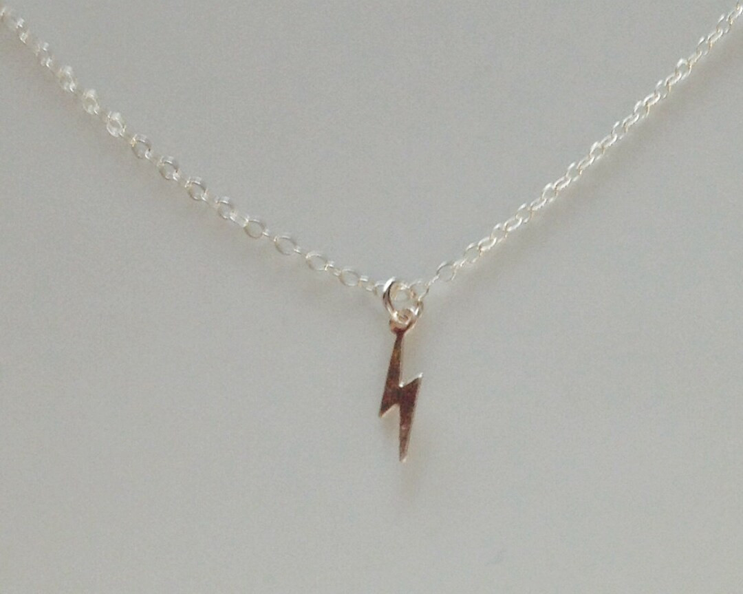 Lightening Bolt Necklace, Tiny Necklace, Minimalist Necklace - Etsy | Etsy (US)