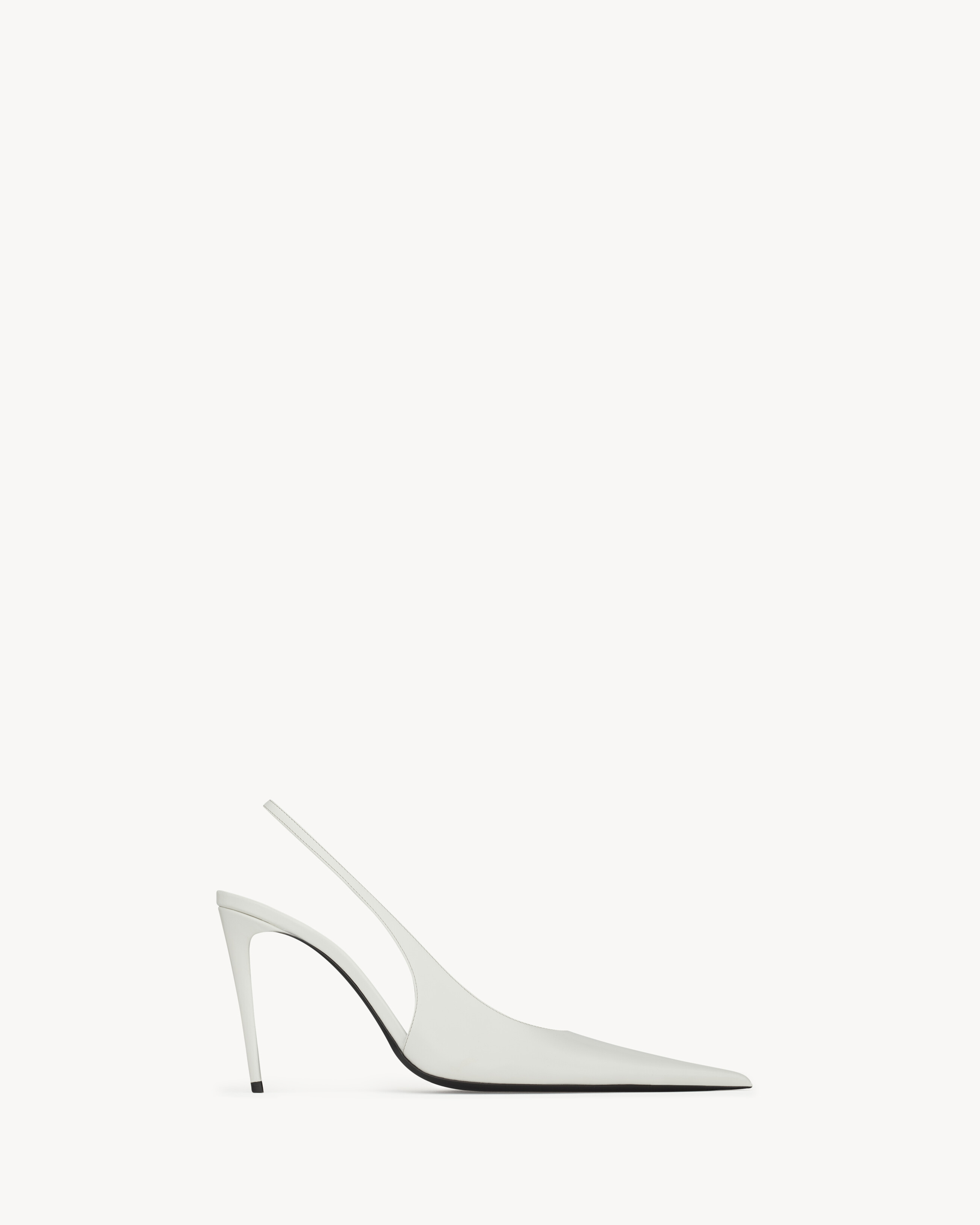 Saint Laurent Guermantes Slingback Pumps In Patent Leather - White - Women - 38.5 | Saint Laurent Inc. (Global)