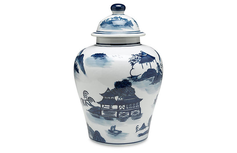 10" Lavieille Ginger Jar, Blue/White | One Kings Lane