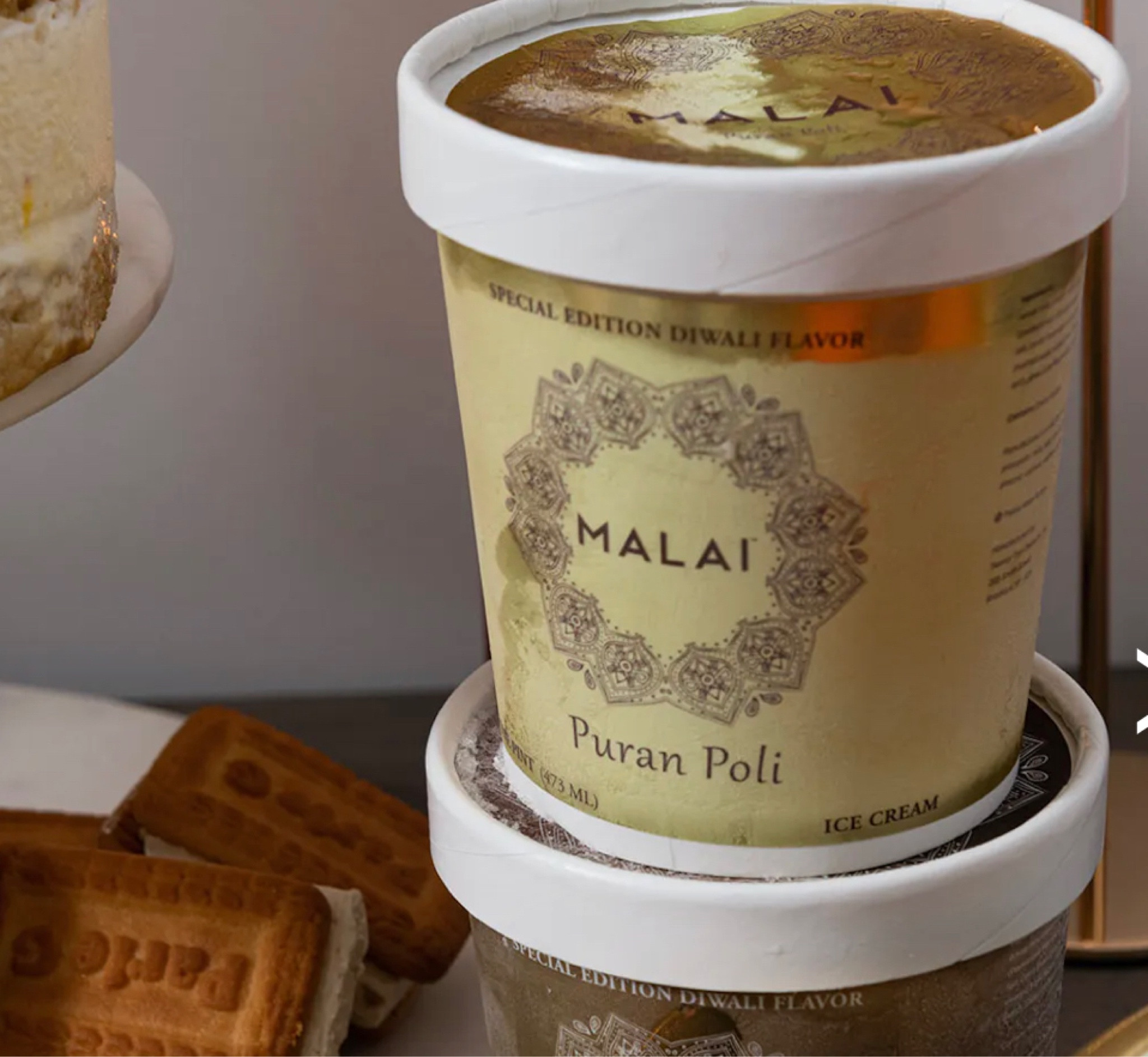 Special Edition Diwali #icecream delivered?!?!?!? Oh my gosh! You’ve got to try these amazing flavors. It feels like home. 

This Diwali Celebration Box captures the bright essence of this festival of lights with a collection of meaningful sweet treats to be shared with loved ones.

Ghughra ice cream – This special edition scoop is inspired by Ghughra, little pockets of pastry filled with a nutty, milky and cardamom spiced mixture. The essence of the traditional Ghughra filling is captured in this flavor: single origin cardamom is steeped in local New York dairy, before layering in freshly ground almonds and cashews, and mixing in the traditional ghughra trio of milk powder, ghee and sugar.

Puran Poli ice cream – A new addition to our Diwali Celebration Box! This ice cream takes puran poli, the sweetened lentil bread, to a new (frozen) level with house made toor lentils, and then mix in pieces of toasted, ghee-topped roti. Puran Poli is a Diwali staple in Pooja’s household.

Ras Malai ice cream cake – The iconic dessert is turned into an ice cream cake in this new treat! We use the best Sach Foods organic paneer and blend it in  saffron ice cream, which is then sandwiched between our rose and cardamom cakes. It’s a milky and satisfying take on a celebrated sweet.

Parle G. Masala Chai ice cream sandwiches – The popular and nostalgic Indian tea biscuit, Parle G, forever served with a cup of chai, sandwiches our signature Masala Chai ice cream (inspired by Pooja’s family chai recipe). They’re bite-sized deliciousness, and one is never enough!

#LTKHoliday #LTKfamily #LTKSeasonal