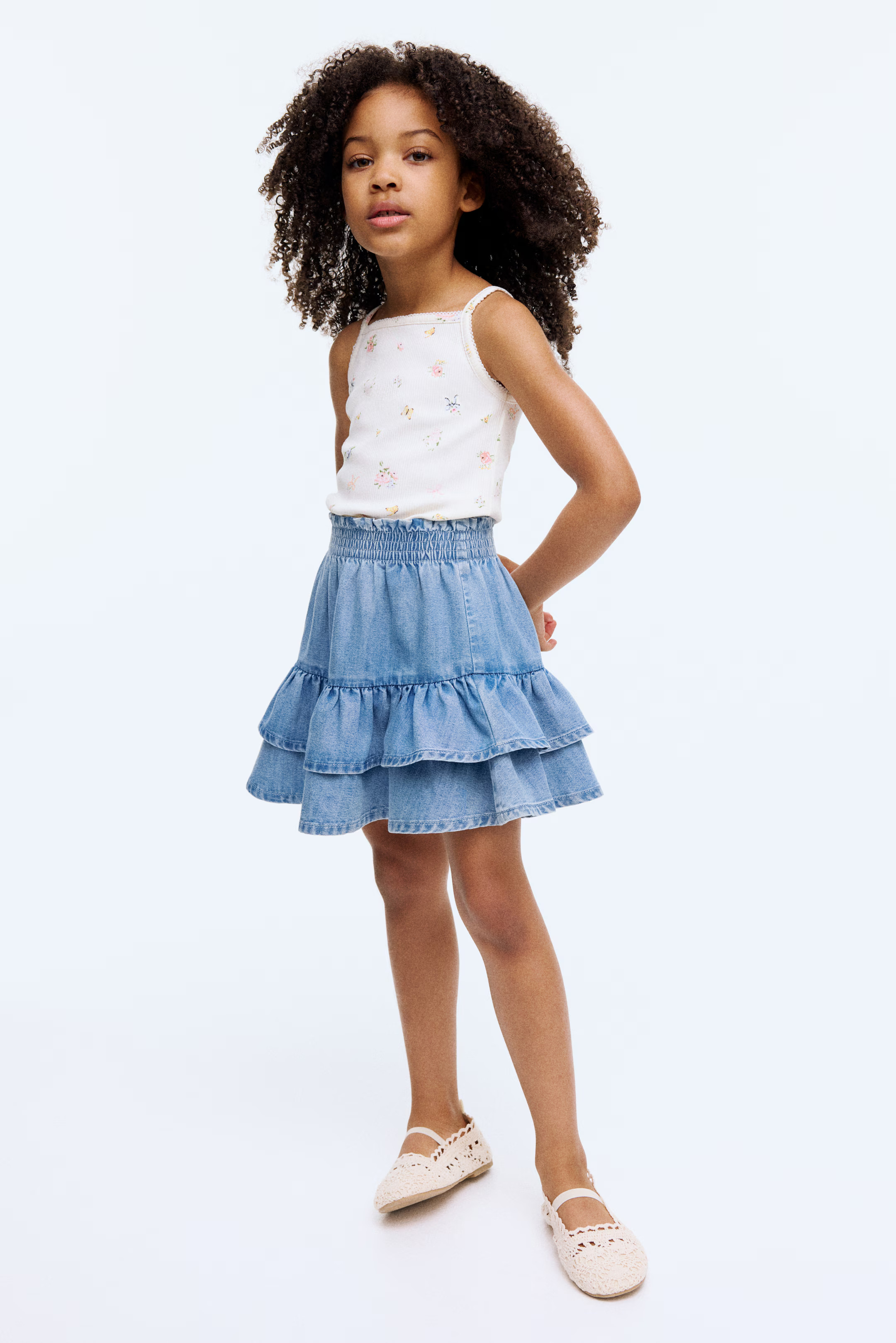 Tiered Denim Skirt | H&M (US + CA)