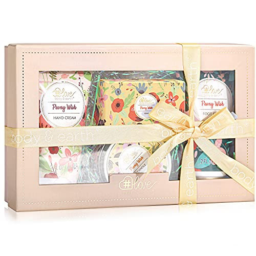 BODY & EARTH # LOVE Hand Cream Gifts Set for Women,Mothers Day Gifts for Mom,Skin Care Set with Hand Cream Foot Cream,Soap,Scented Candle,Teacher Appreciation Gifts Nurses,Birthday Gift for Women | Amazon (US)