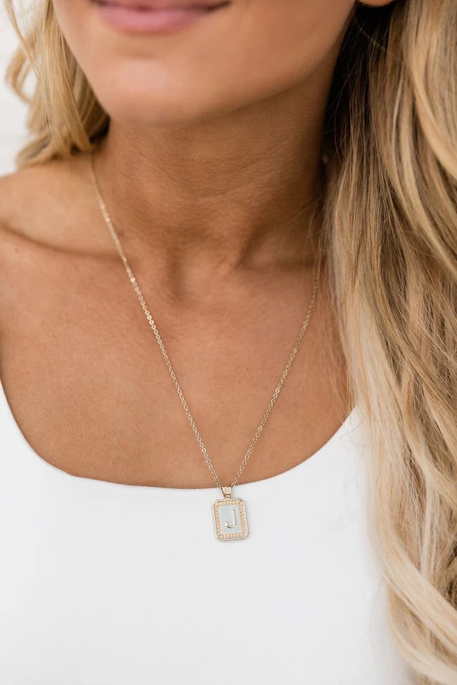 Unique And Chic Gold Tag Initial Necklace | The Pink Lily Boutique