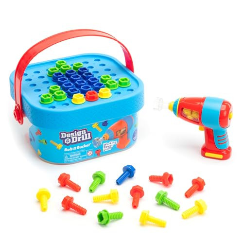 Educational Insights Design & Drill Bolt-It Bucket - Construction Toys & Toddler Tools, Kids Tool Set with Real Electric Drill Toy, Take Apart STEM Set, Building Kits and Gifts for Ages 3+ | Amazon (US)
