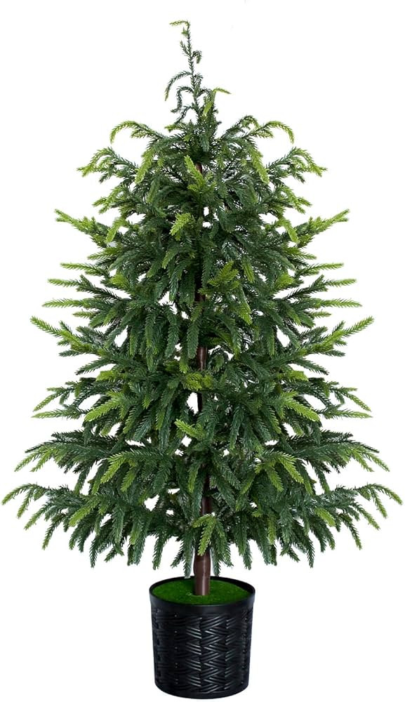 3FT Christmas Artificial Norfolk Pine Tree, Faux Potted Plants for Front Porch Christmas Indoor O... | Amazon (US)