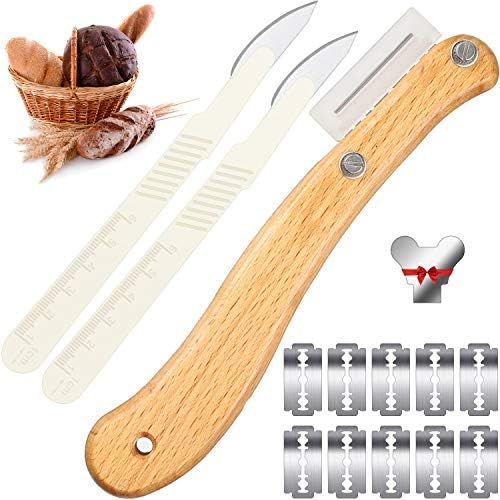 Bread Lame Knife with 10 Pieces Replaceable Blades Wooden Handle Lame Slashing Tool and 2 Pieces Dou | Amazon (US)