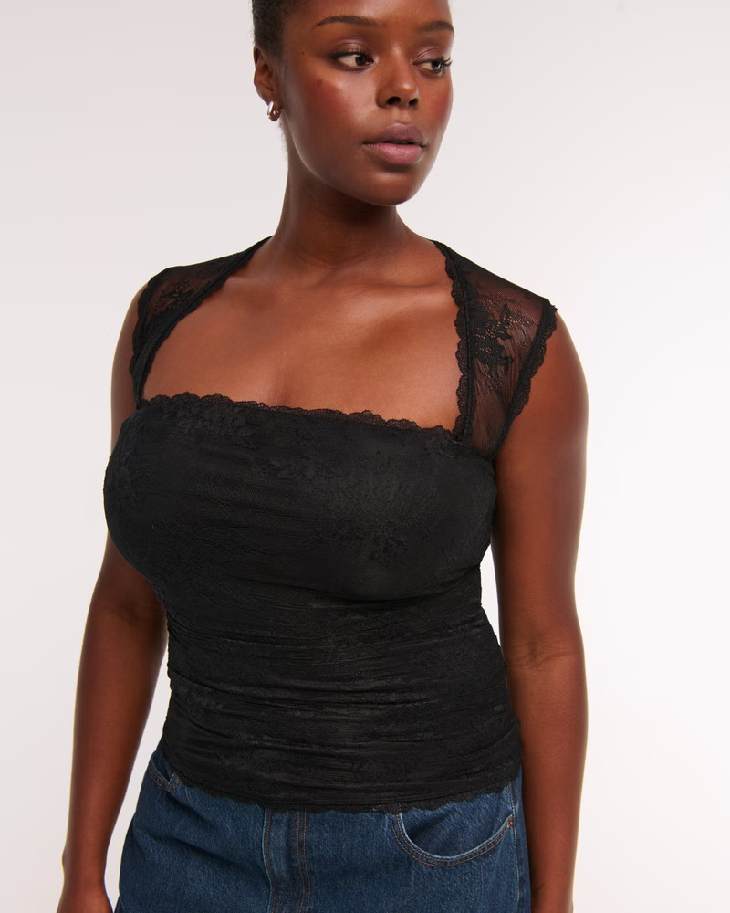 Women's The A&F Ava Lace Top | Women's Tops | Abercrombie.com | Abercrombie & Fitch (US)