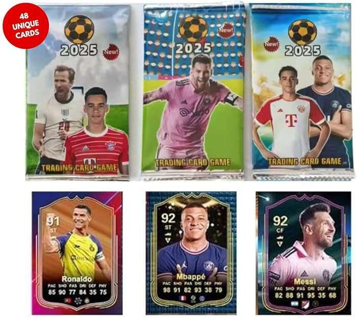 Soccer Trading Cards 2025 | 6 Packs - 48 Collectible Cards for Fans Mystery Cards Packs Contain R... | Amazon (US)