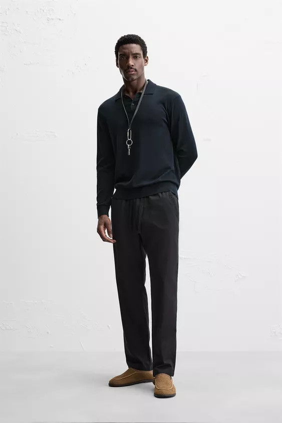 RELAXED FIT COTTON LINEN PANTS | Zara US