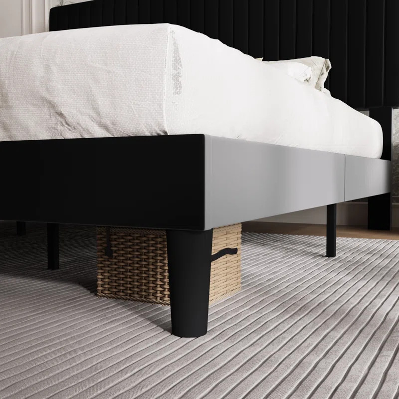 Dunphy Upholstered Platform Bed with Adjustable Headboard | Wayfair North America