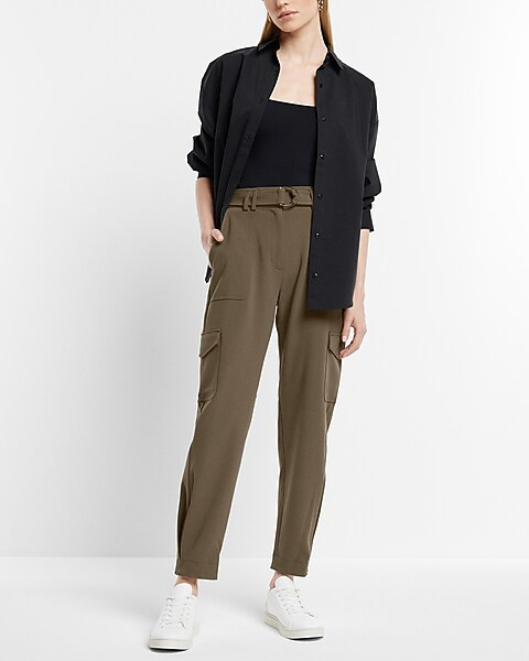 Super High Waisted Belted Cargo Pant | Express