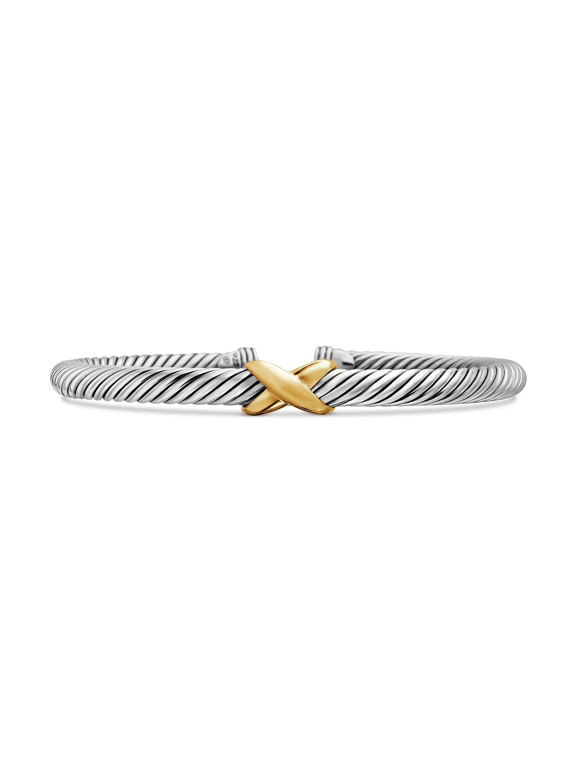 X Classic Cable Station Bracelet in Sterling Silver | Saks Fifth Avenue