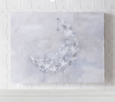 Haven Stretched Canvas Moon Art | Pottery Barn Kids