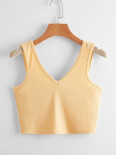 Ribbed Solid Tank Top | SHEIN
