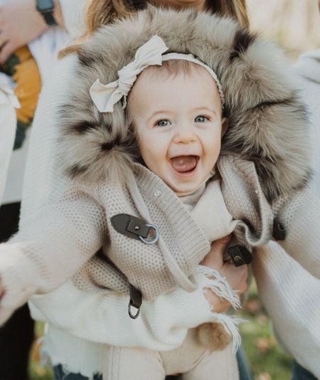 The cutest and comfiest baby ready for these cold days in her darling Petite Maison Kids styles! #babyclothes #kidsclothes #winter #snowbaby #cuteandcozg 

#LTKkids #LTKSeasonal