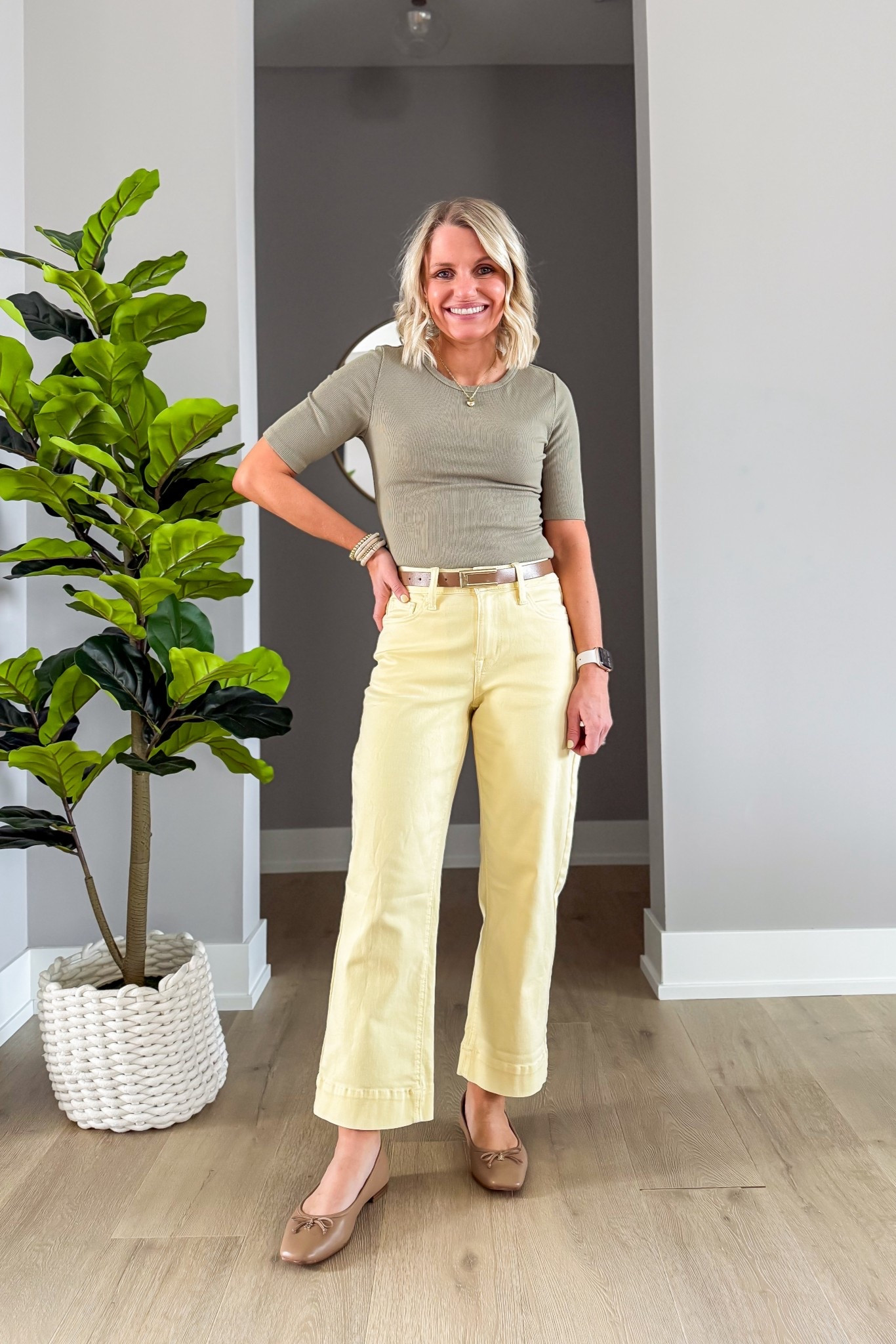 This sage green top pairs great with butter yellow pants! 
Top- small
Pants- 0/shortt

#LTKSeasonal #LTKPetite #LTKOver40