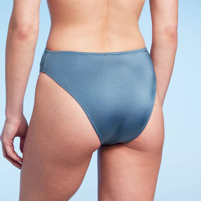 Women's High Waist Extra High Leg Bikini Bottom - Shade & Shore™ Blue | Target