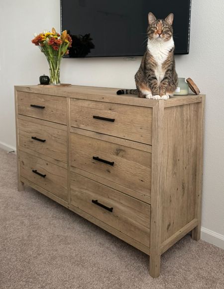@sauder natural light wood tone dresser. Perfect for any style and with neutrals or pops of color #sauder #dresser #cozyhome #cozybedroom #bedroomfurniture #lightwood #naturalwood #wooddresser #neutraldecor #organicdecor #bohemiandecor 

#LTKhome #LTKstyletip #LTKSeasonal