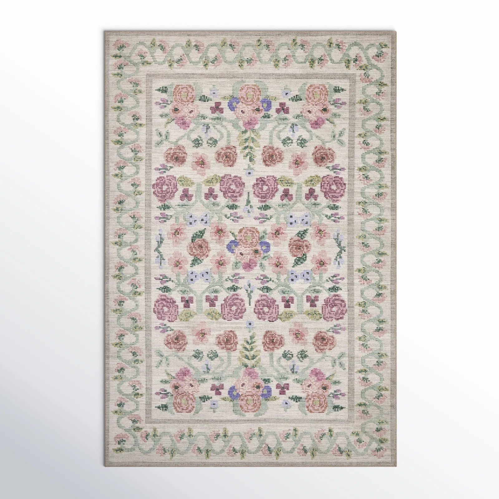 Rosa Rifle Paper Co. x Loloi Ivory Area Rug | Birch Lane