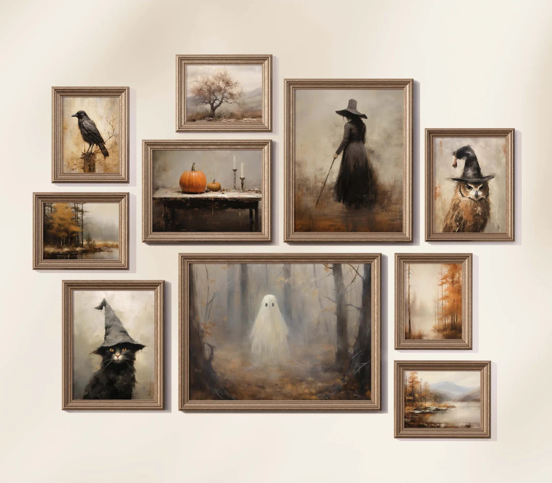 Fall Halloween Gallery Wall Moody Autumn Gallery Wall Art Autumnal Prints Rustic Decor Printable ... | Etsy (US)