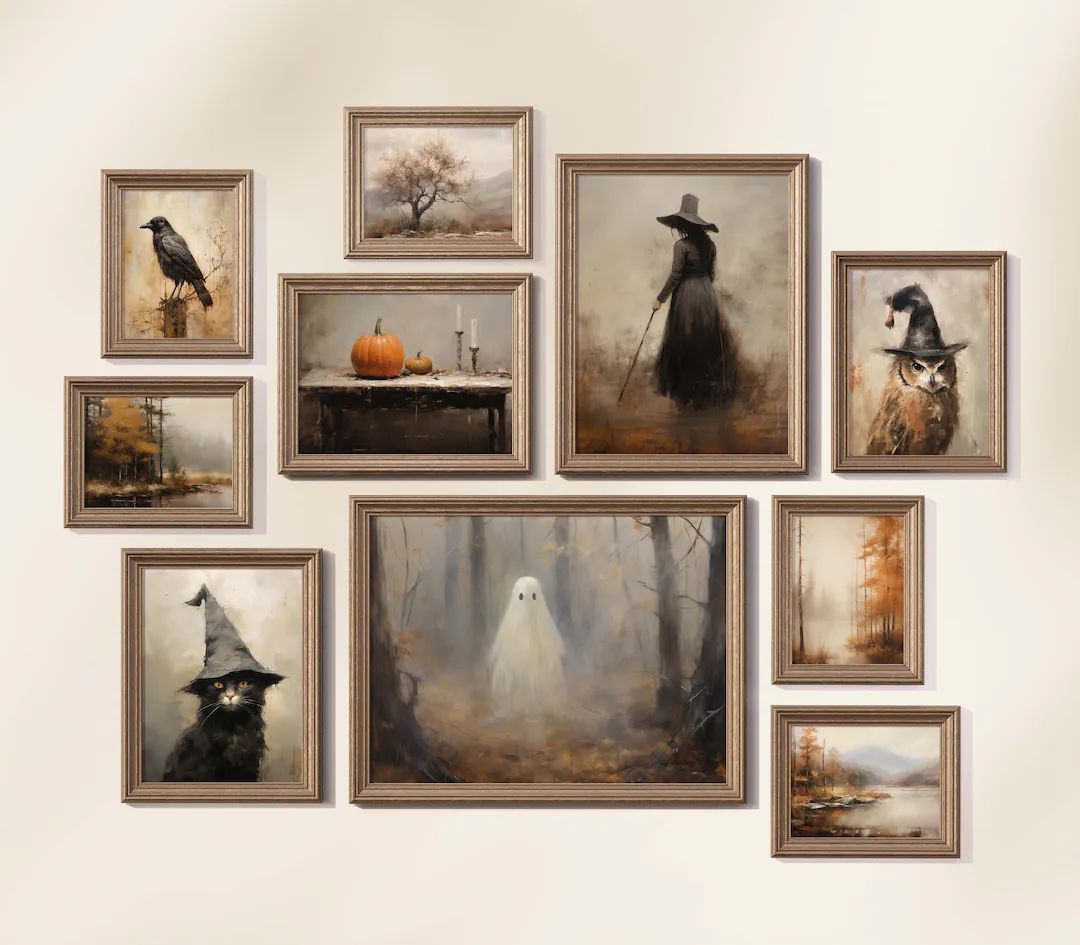 Fall Halloween Gallery Wall Moody Autumn Gallery Wall Art Autumnal Prints Rustic Decor Printable ... | Etsy (US)