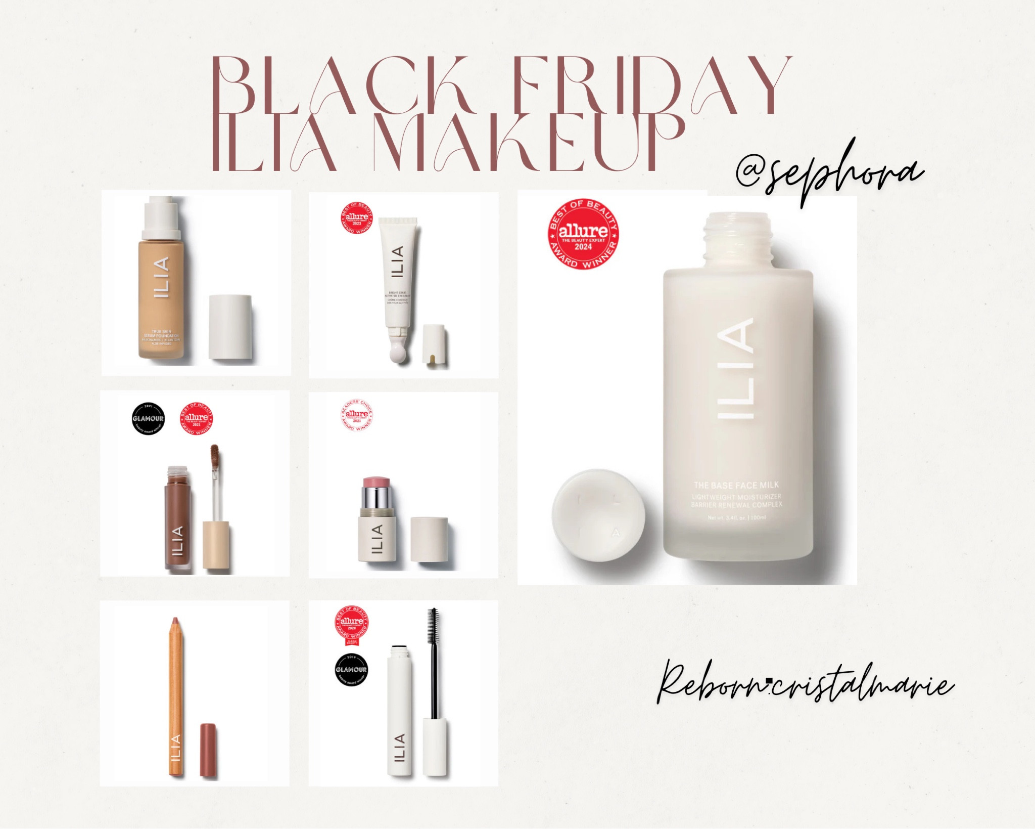 Grab these Black Friday sale on Ilia clean beauty cosmetics today! Perfect gift for the holidays and to stock up on your makeup bag 

#LTKSaleAlert #LTKHoliday #LTKGiftGuide