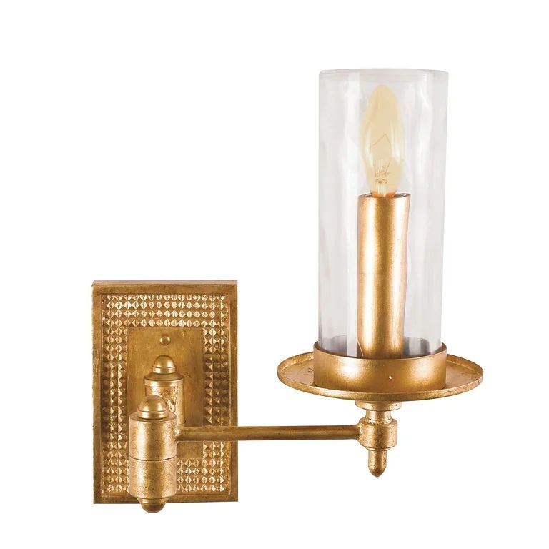 Creative Co-Op Metal and Glass Wall Sconce, Gold | Walmart (US)