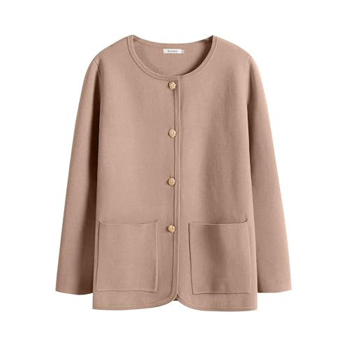 ANRABESS Womens Long Sleeve Knit Cardigan Button Down Sweater Blazer Coat 2024 Fall Outfits Trend... | Amazon (US)