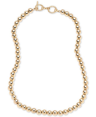 Gold-Tone Metal Bead 20" Collar Necklace | Macys (US)