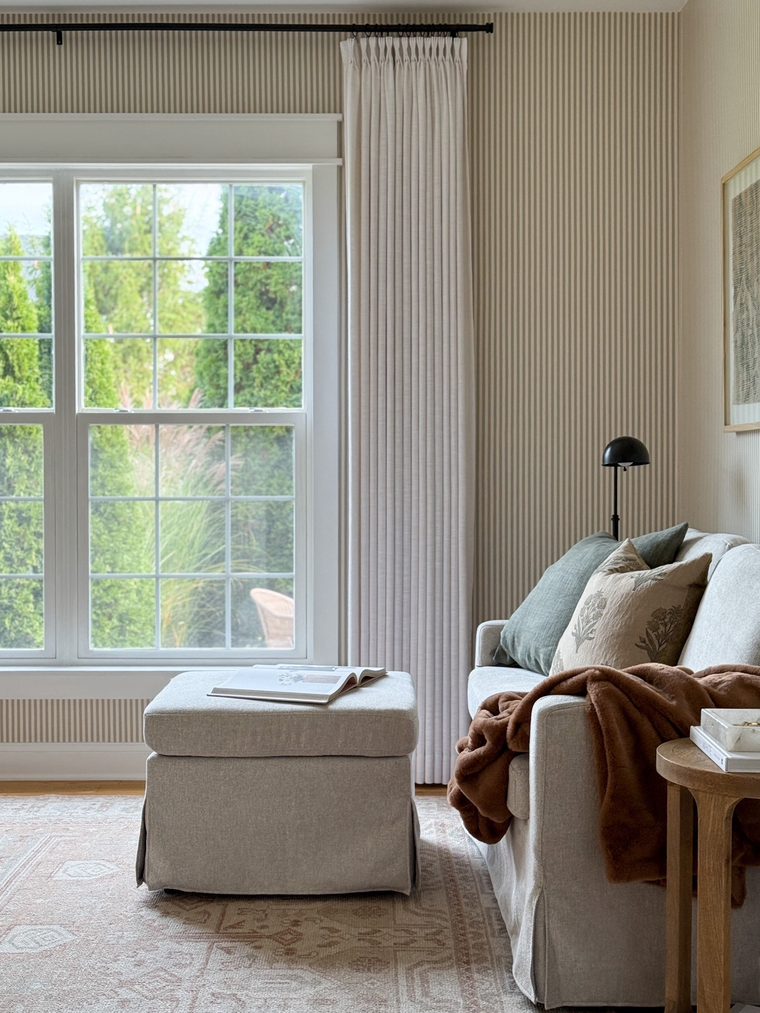 Home office, wallpaper, timeless stripe, classic, home decor, interior design, home inspo, pottery barn, McGee and co, custom, pepper home 

#LTKHome #LTKSaleAlert